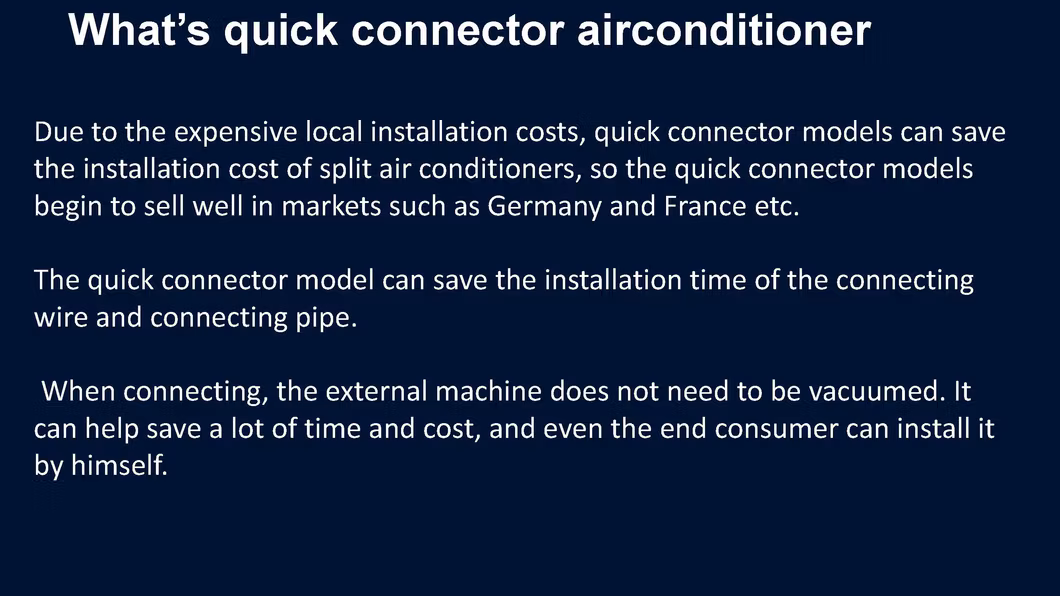 EU Quick Connector AC Split Air Conditioner R32 9000/12000/18000/24000BTU a++ Elite