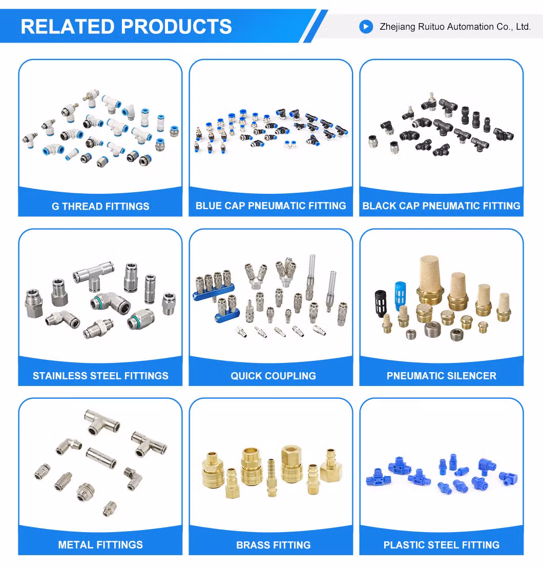 Factory Direct Pb Series Three Way Pipe Pneumatic Fittings Quick Hose Connector
