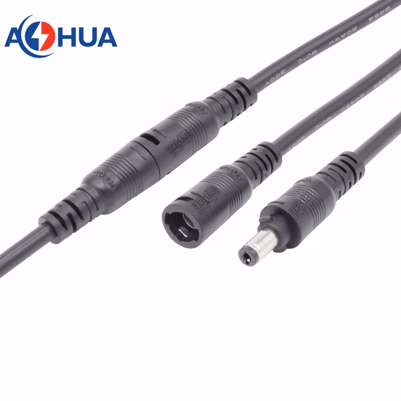Car Video Monitoring System DC Power M13 Quick Connector 5.5*2.1 5.5*2.5mm Molded with Cable Connector