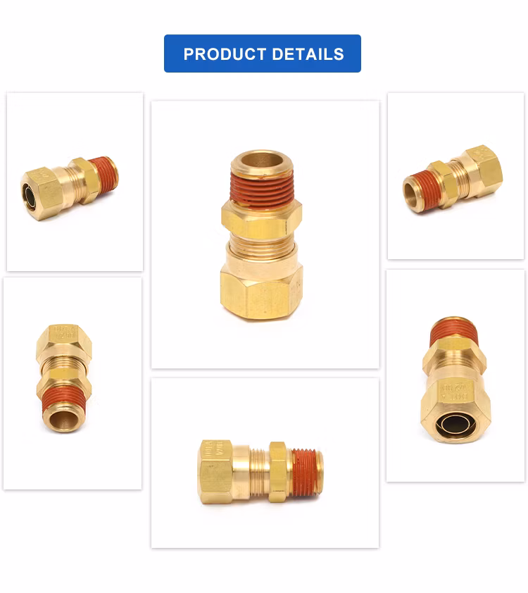 Hot Selling Good Quality Pipe Fitting NPT DOT Brass Male Thread Straight Ferrule DOT Copper Connector