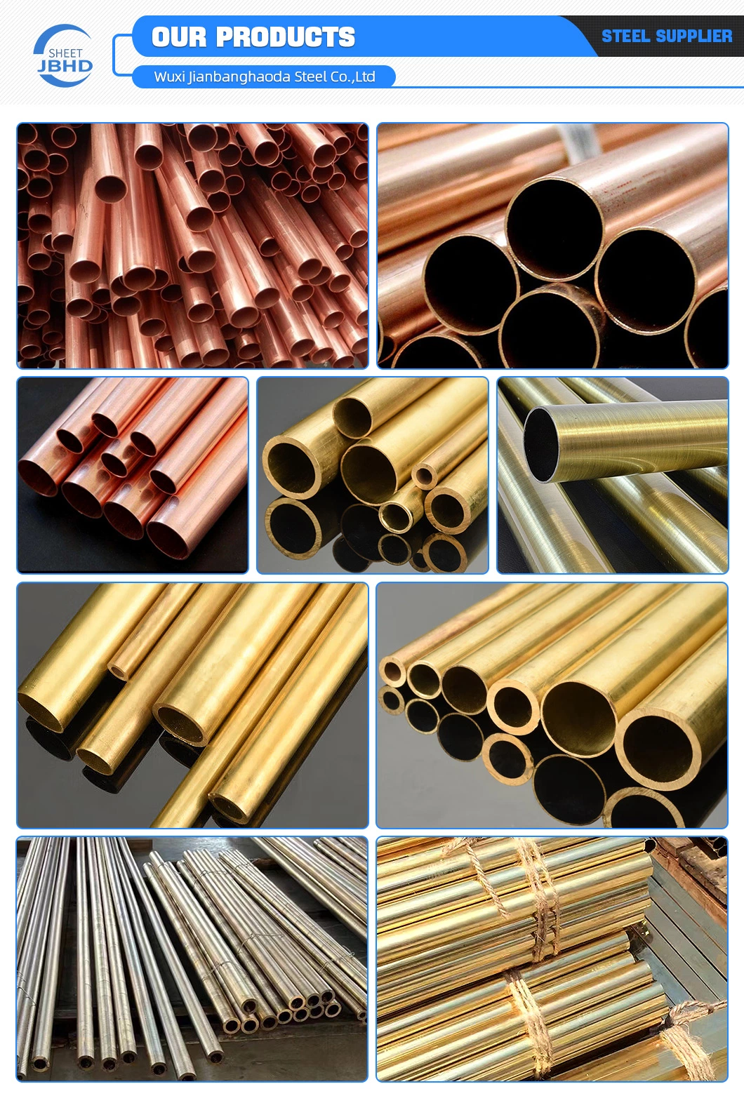 Wholesale Copper Tube Brass Bronze C10100 C10200 C11000 C11300 C11400 C11500 Customized Round Square Oval Copper Tube Copper Tube for Decoration