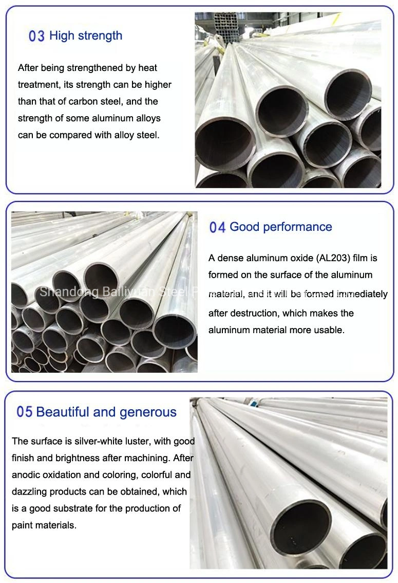 Factory Direct 6061 6063 7075 Aluminum Alloy Pipe Extruded Aluminum Round Square Tube