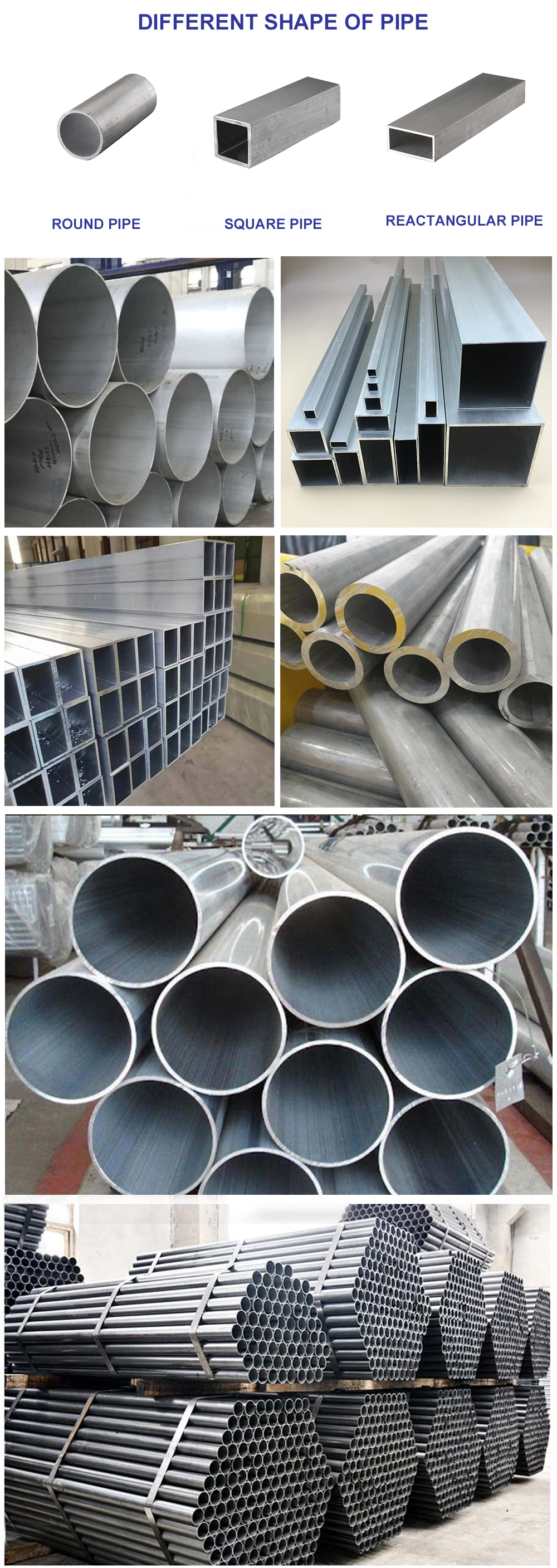 Liange Rectangular Square Hollow Round Aluminum Aluminium Alloy Tube Pipe