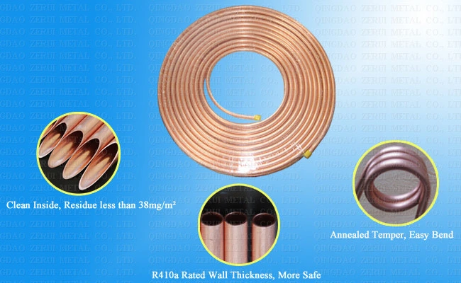 Degreased Flexible Pancake Coil Copper Pipe Tube for Medical Gas