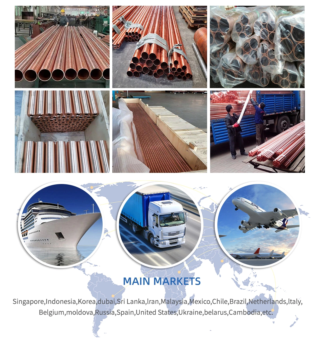 JIS H 3300 C 7060 90 10 Copper Pipe Case Copper Nickel Tubes/Pipes Customized Capillary Tube Air Condition or Refrigerator 8 mm