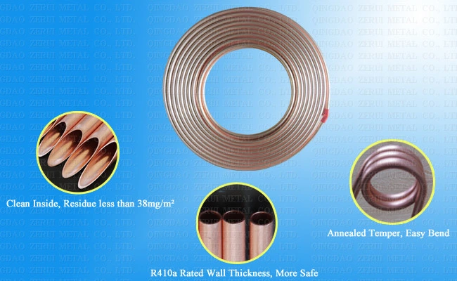 6X0.6mm Flexible Copper Pipe for Domestic Gas