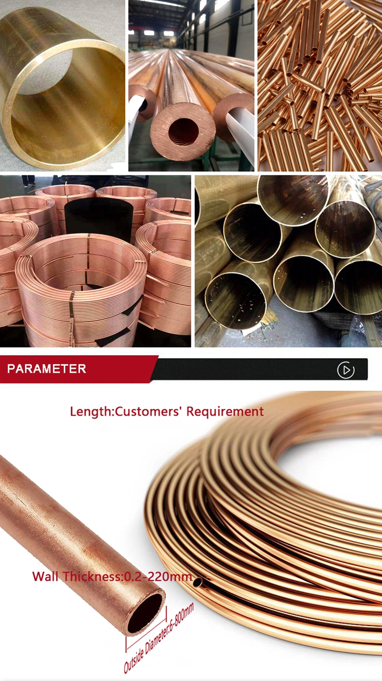 Hot Selling Oxygen Free Copper Thickness 1mm 1.5mm 3mm C1011 C10100 C1020 C10200 Copper Hollow Rod Tube for Pipe Fittings Production