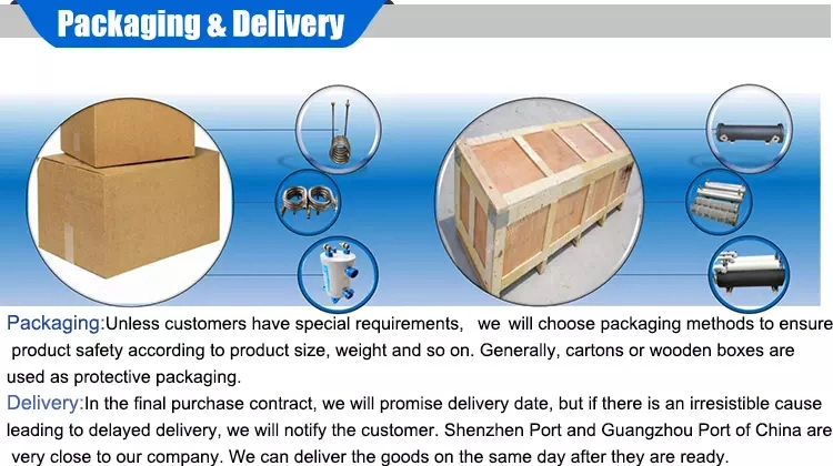 Carbon Shell Tube with Copper Thread Tube Heat Exchanger Used for Cold Water Units Cooler