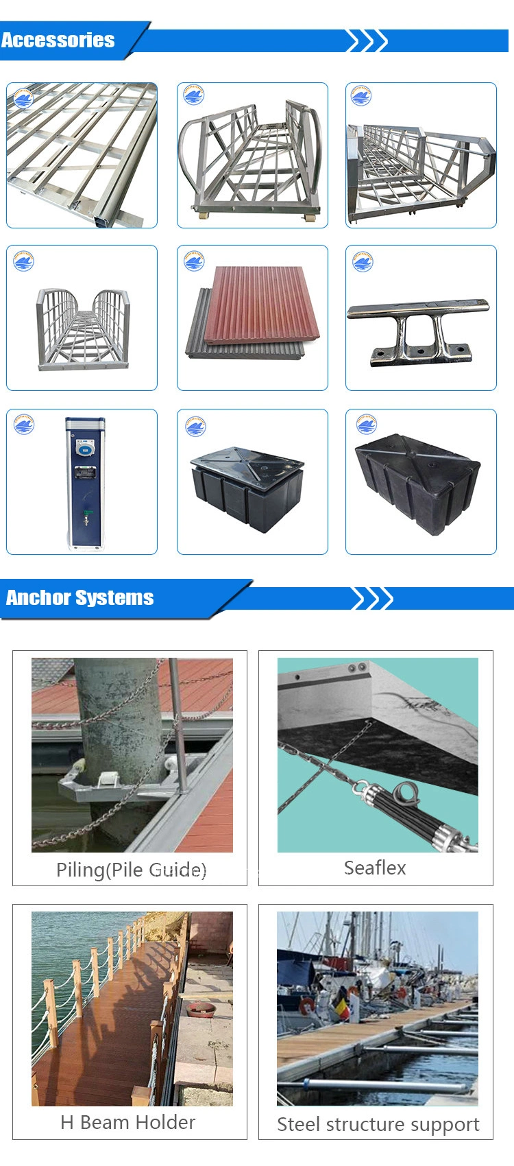 Dubai Wholesale Market Modular Floating Pontoon Marine Supplies Floating Pontoon Floats