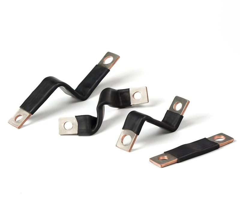 Insulated Heat Shrink Tube Busbar Connectors Flexible Flat Battery Connector Copper Electrical Bus Bar Connectors