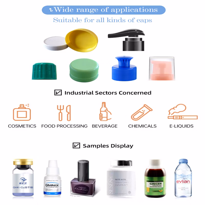 Automatic Vertical Servo Capping Machine Glass Plastic Spray Bottle Capping Machines