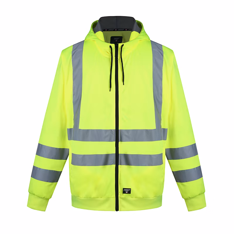 High Visibility Waterproof Windproof Windbreaker Security Reflective Zipper Polar Fleece Hoodie Softshell Work Wear Rain Men Winter Safety Jackets