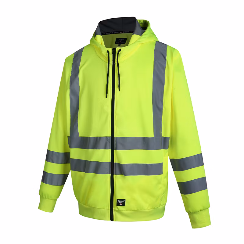 High Visibility Waterproof Windproof Windbreaker Security Reflective Zipper Polar Fleece Hoodie Softshell Work Wear Rain Men Winter Safety Jackets