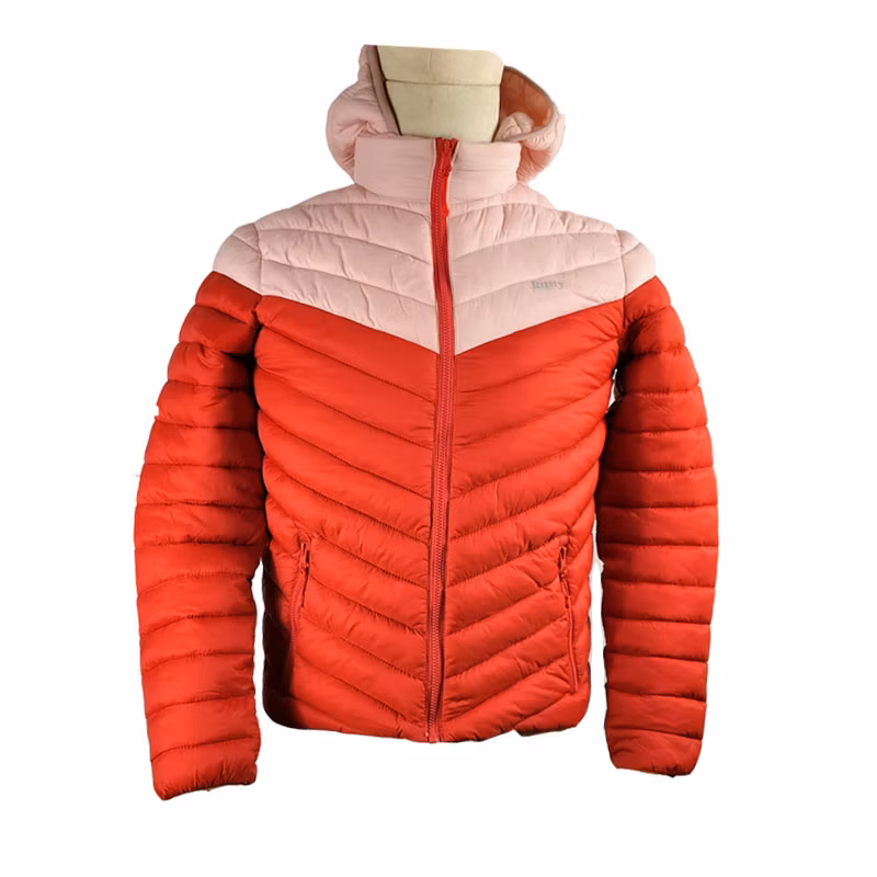 Adult Winter Hooded Stand Collar Short/Long Style Detachable Hood Contrast Color Red/Pink Padded/Quilted Coat Down Women Fashion Light Weight Puffer Coat Jacket