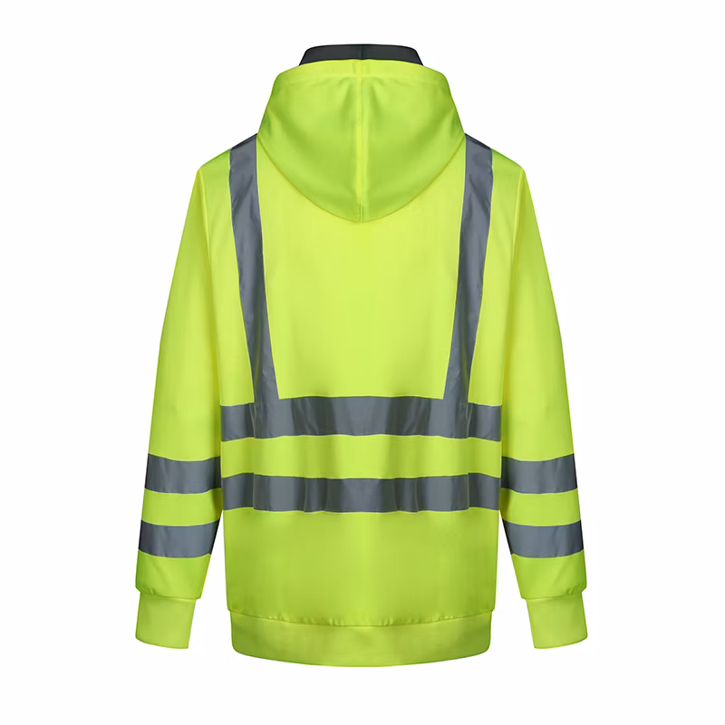 High Visibility Waterproof Windproof Windbreaker Security Reflective Zipper Polar Fleece Hoodie Softshell Work Wear Rain Men Winter Safety Jackets