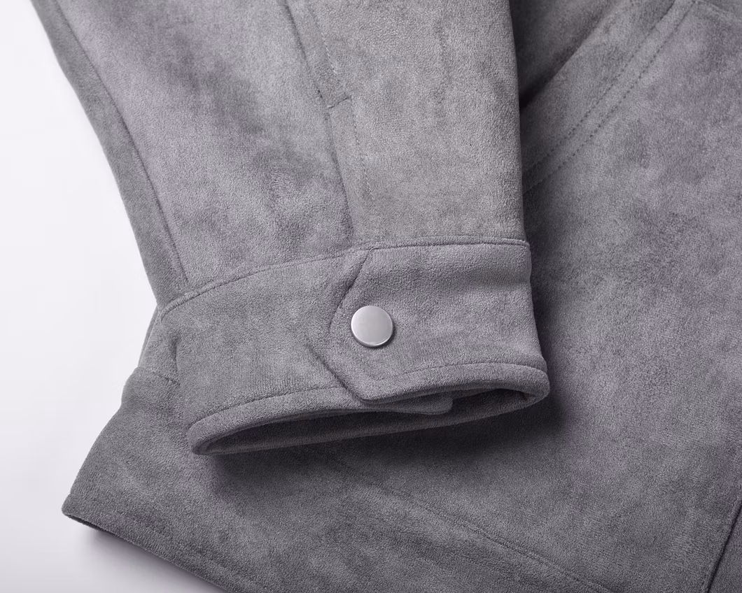 OEM Manufacturer′s Men′s Winter Autumn Suede Jacket Custom Logo Embroidered Multi-Pocket Zipper Character Pattern Type Finished