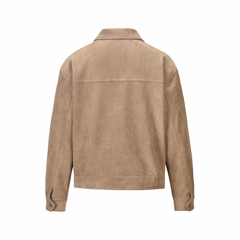 OEM Manufacturer′s Men′s Winter Autumn Suede Jacket Custom Logo Embroidered Multi-Pocket Zipper Character Pattern Type Finished