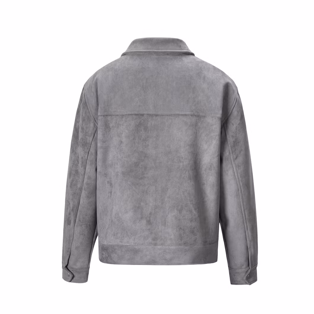 OEM Manufacturer′s Men′s Winter Autumn Suede Jacket Custom Logo Embroidered Multi-Pocket Zipper Character Pattern Type Finished