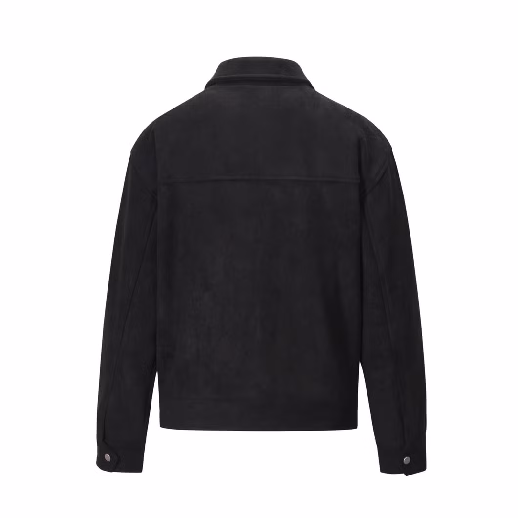OEM Manufacturer′s Men′s Winter Autumn Suede Jacket Custom Logo Embroidered Multi-Pocket Zipper Character Pattern Type Finished