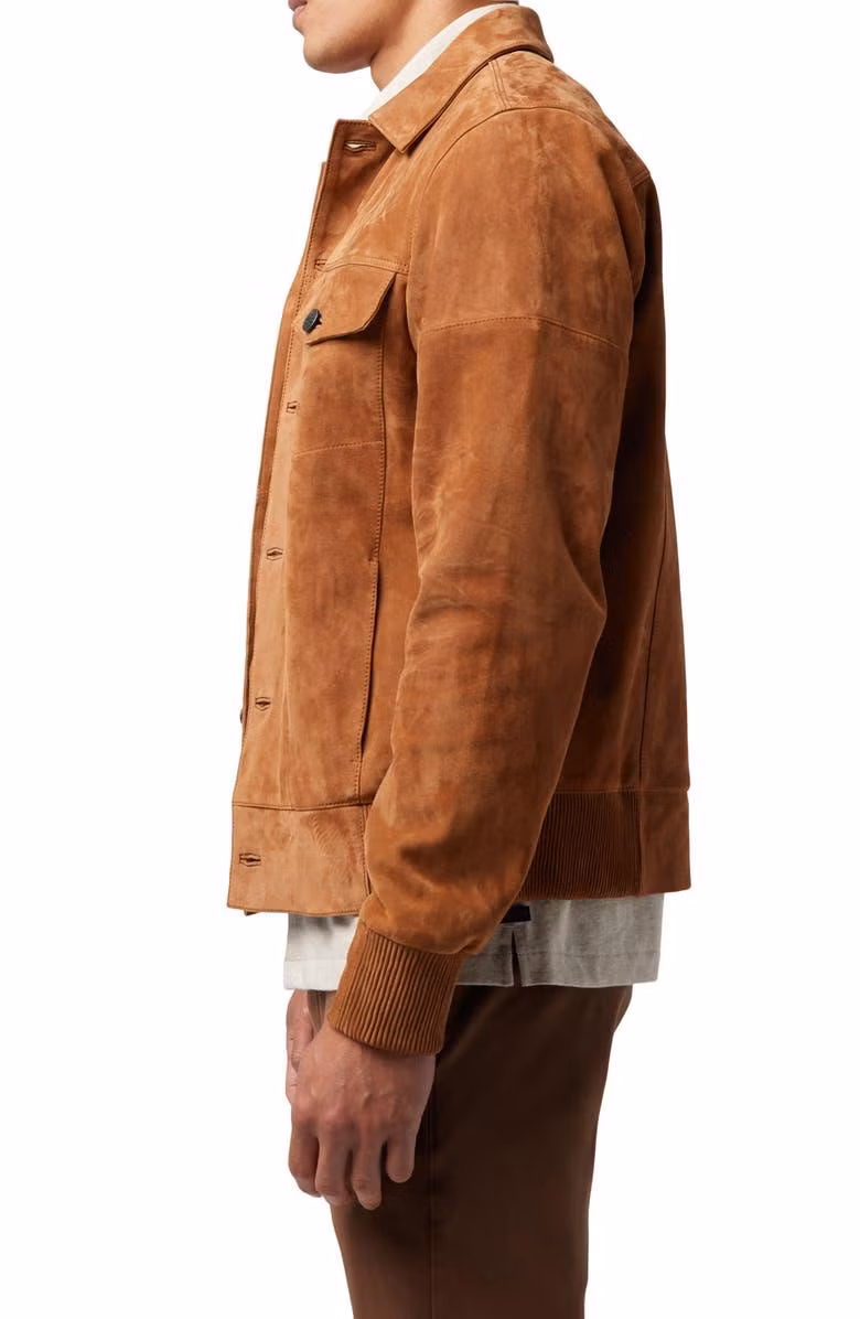 Custom Logo Casual Long Sleeves Cargo Jackets Autumn Winter Camel Men′ S Leather Jacket with Front Pockets Faux Suede Varsity Jacket