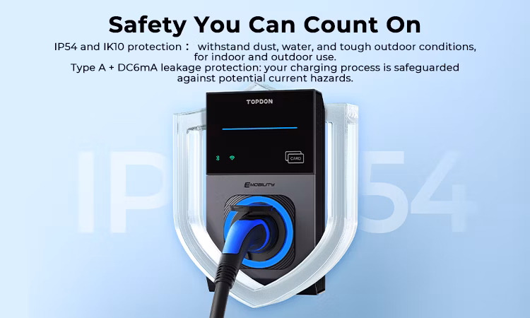 Topdon Factory Pulseq AC PRO 7kw 11kw 22kw Ocpp 16A 32AMP Single 3 Phase Wall Mounted WiFi APP RFID Smart Type 2 EV Charger EV Charging Station for Electric Car