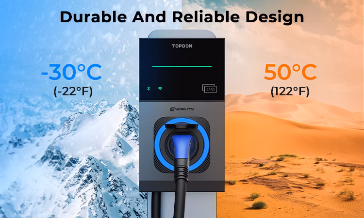 Topdon Factory Pulseq AC PRO 7kw 11kw 22kw Ocpp 16A 32AMP Single 3 Phase Wall Mounted WiFi APP RFID Smart Type 2 EV Charger EV Charging Station for Electric Car