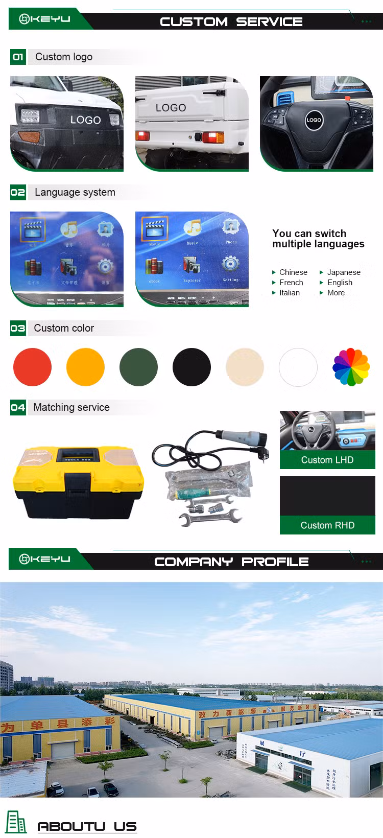 Charging Time 5-10h 45km/H Electric Commercial Vehicle Electric UTV Utility Vehicle Electric Vehicles for Elderly
