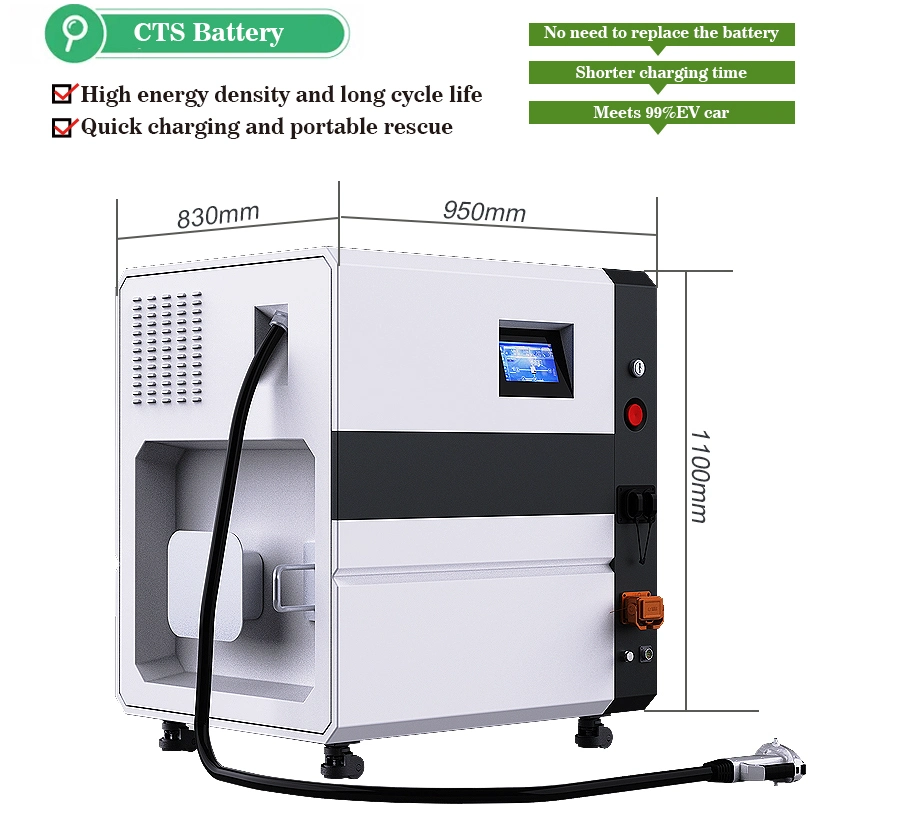 Cts CCS Chademo Gbt Road Rescue DC Fast Charging Station 20kw 60kw Mobile EV Charging Station with LiFePO4 Battery