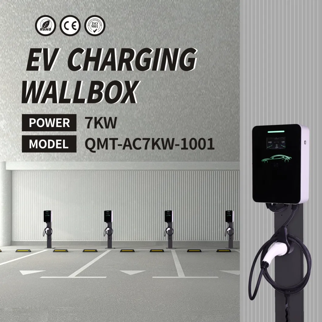 Ee S&T RFID Card Smart AC 7kw 32A Wallbox Electric Vehicle Charging Wall Mounted EV Charger Station with Type 2 Plug for Home, Residential or Downtown