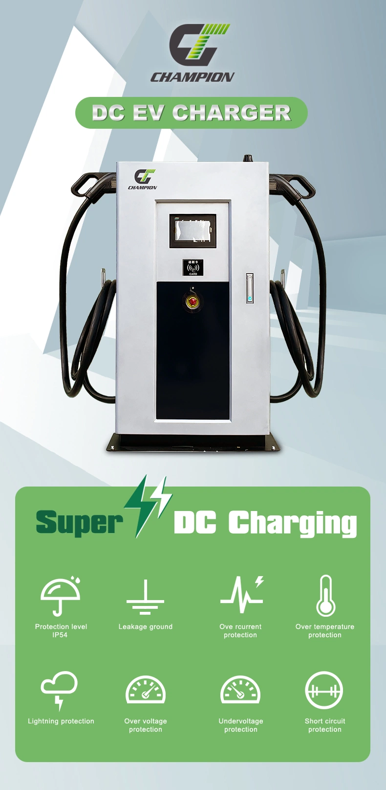 Fast DC EV Charger Commercial Solution Public 30kw 40kw 60kw Project EV Charging Stations