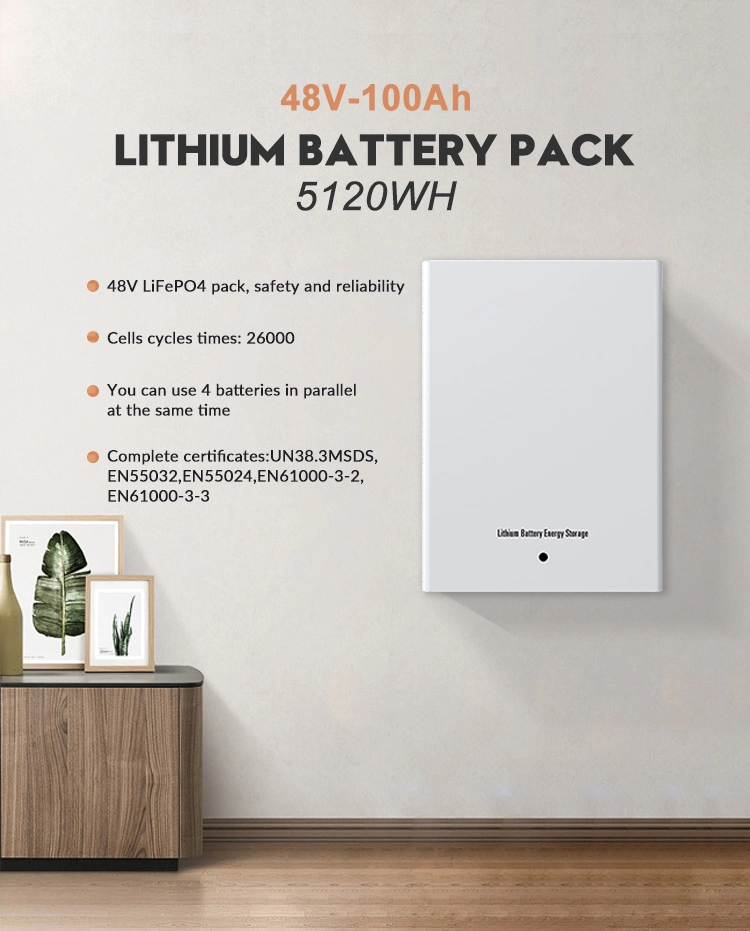 Solar Lithium Battery Lp-EOS48-5.0A-E Home Energy Storage Battery Fast-Charging Energy Storage Battery 48V Energy Storage Battery Wall 100ah 200ah System
