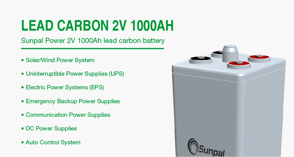 Long Life Fast Charging 2v 1500ah Lead Carbon 2v 1000ah Solar Batteries