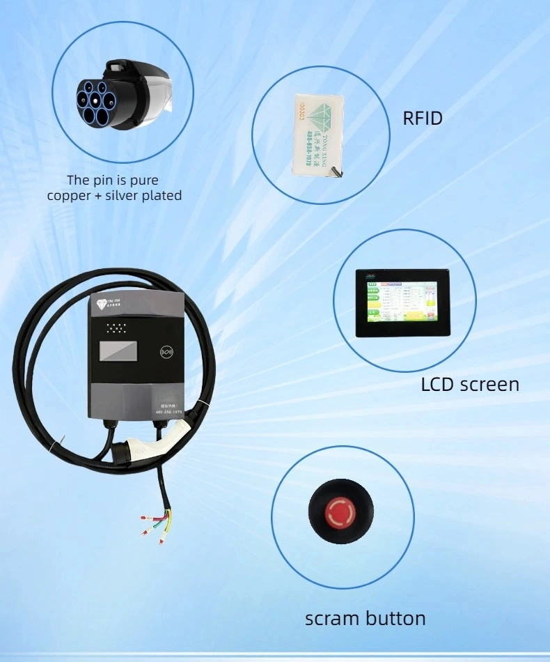 21kw 32A Home Floor Mounted Installation Solar EV Charging Pile Station Electric Car Station AC Wallbox EV Charger