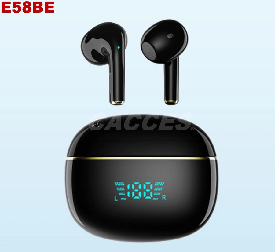 E58be 5.2 Wireless Earbuds W/Wireless Charging Case Ipx6 Waterproof Stereo Headphones in Ear Built in Mic Headset Premium Sound W/ Deep Bass for Music,Sport,etc