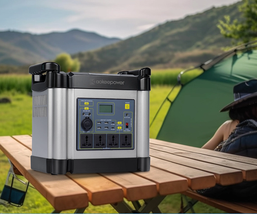 Aoke 2000wh 12V 48V Ess LiFePo4 UPS USB Type-C Solar Hybrid Inverter Outdoor Camping Fast Charging Portable Power Bank Battery