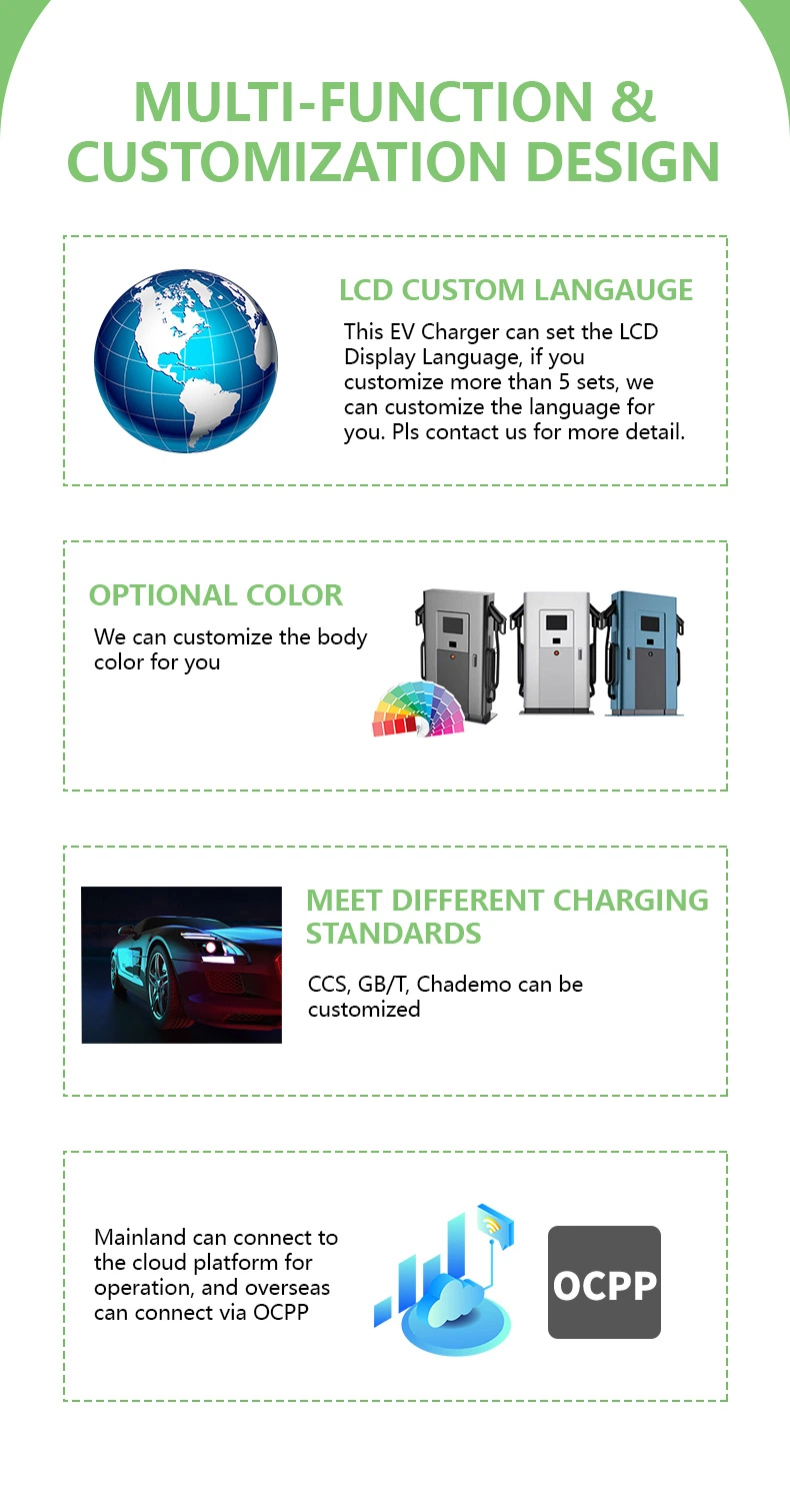 Fast DC EV Charger Commercial Solution Public 30kw 40kw 60kw Project EV Charging Stations