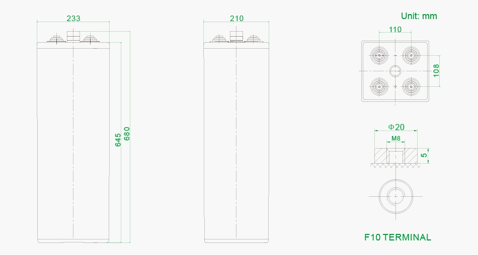 Long Life Fast Charging 2v 1500ah Lead Carbon 2v 1000ah Solar Batteries