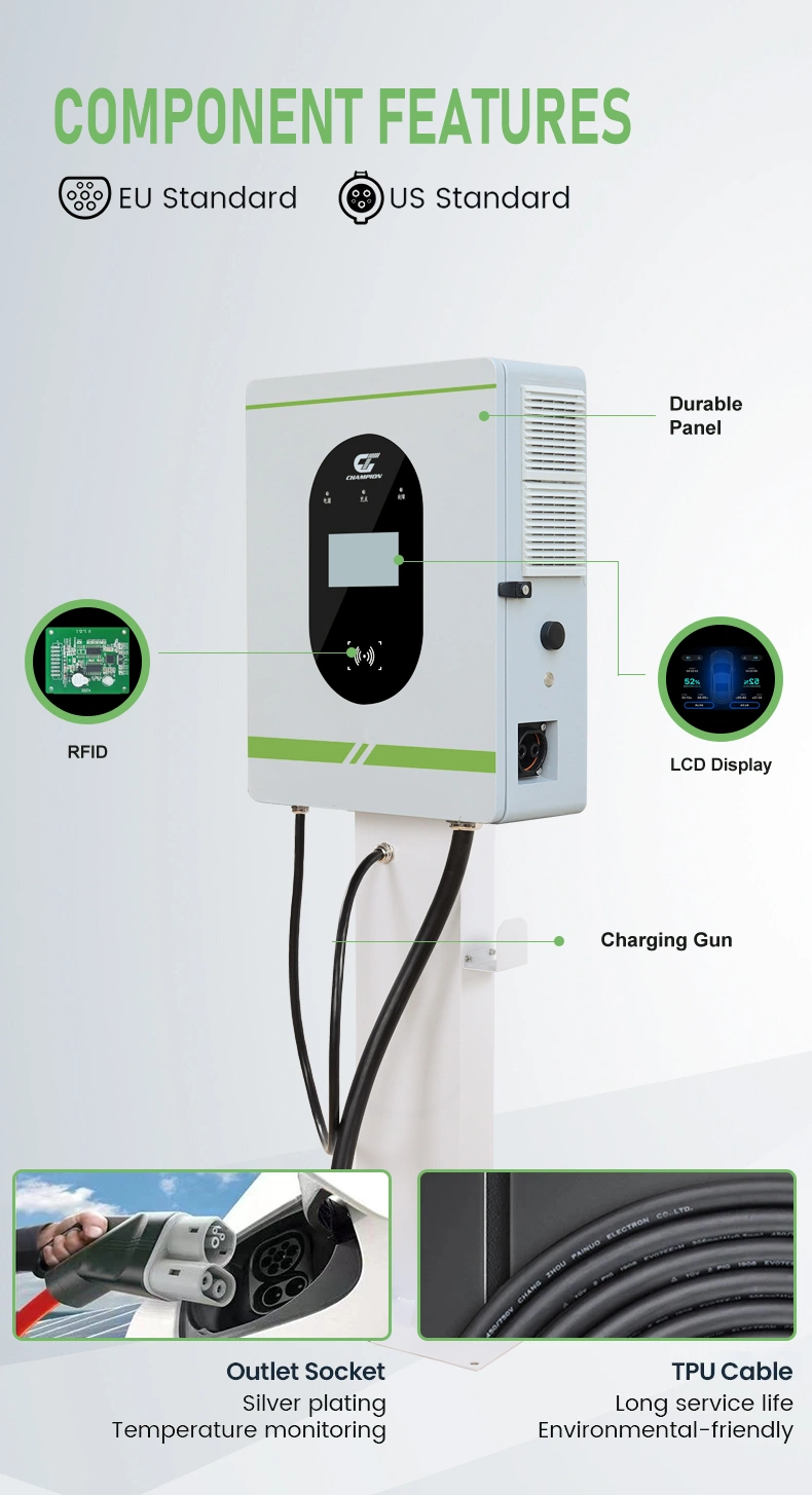 Factory Direct Sales 7/15/20/30/40kw EV DC Charging Station Gbt CCS Commercial Wallbox 32A High Cost-Effective EV Charger