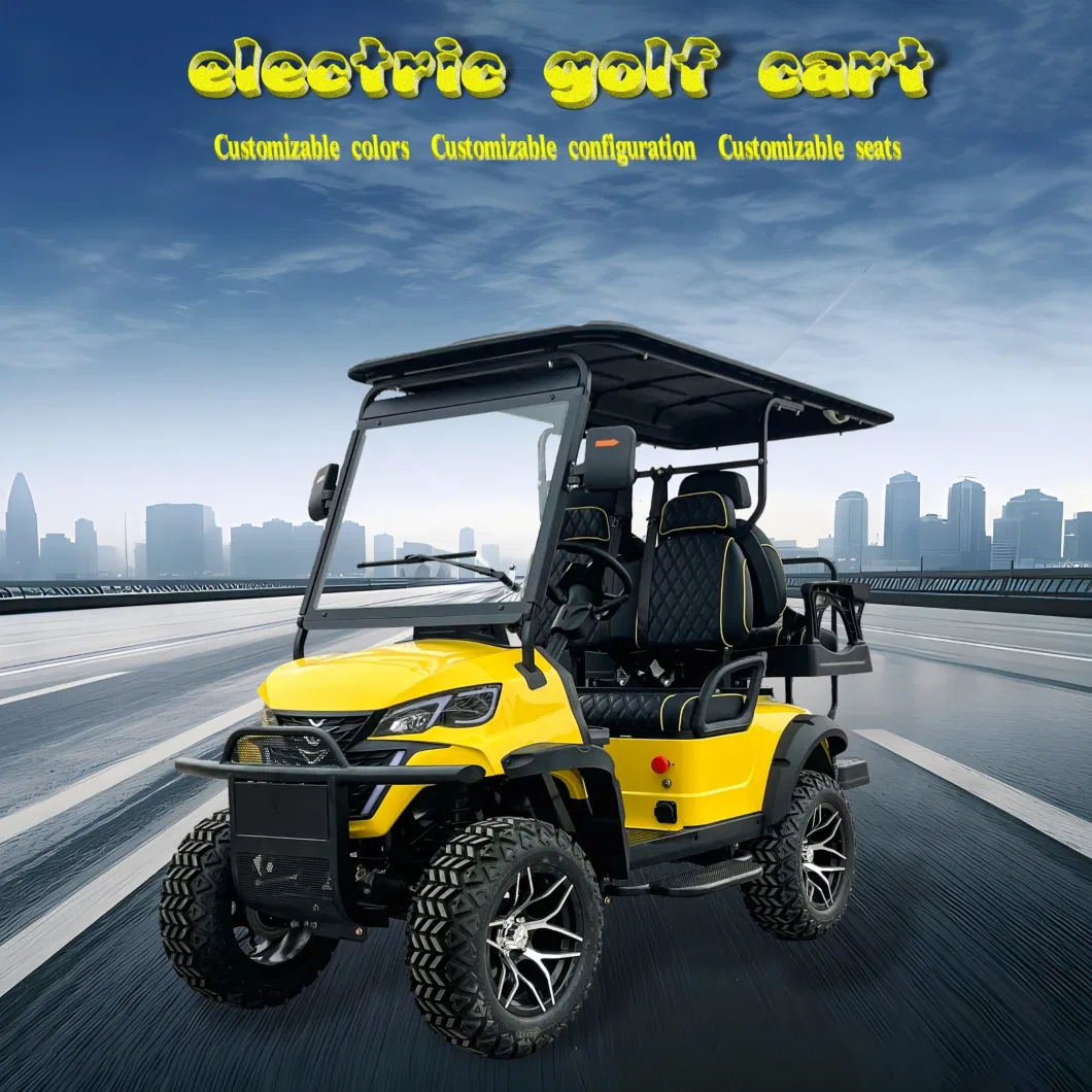 Luxury Electric Golf Cart Classic Model Solar Powered Tourist Car Wholesaler 2-8 Seat Configuration