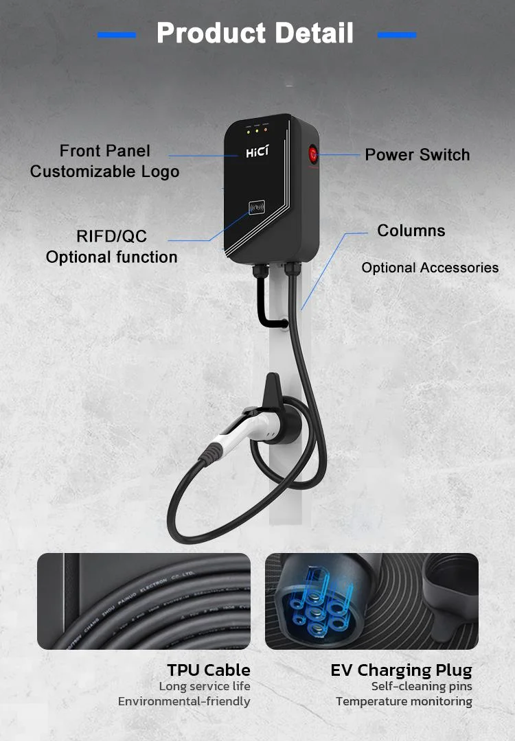 Home Commercial Use Type 2 7kw Wallbox AC EV Charging Charger Station