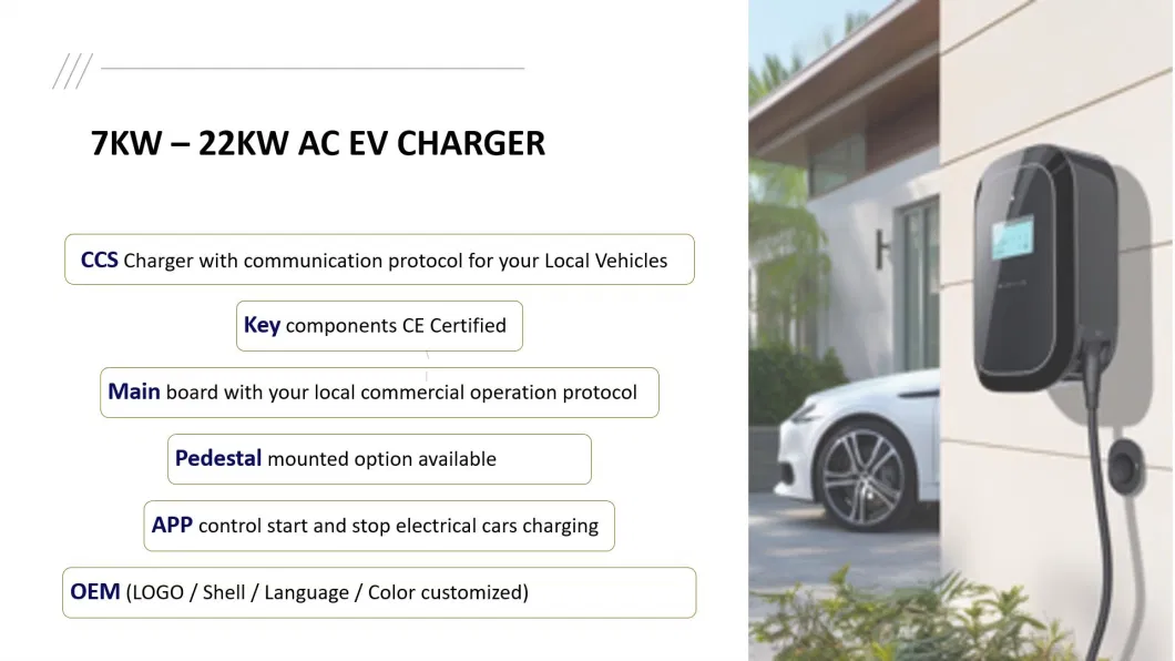 7kw 11kw 22kw Home Car Electric Charger AC EV Charger Wall Box