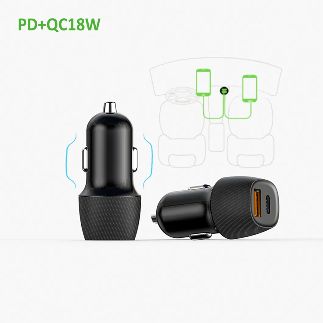 20W Pd+18W QC3.0 USB Car Charger Dual 38W Car Charger