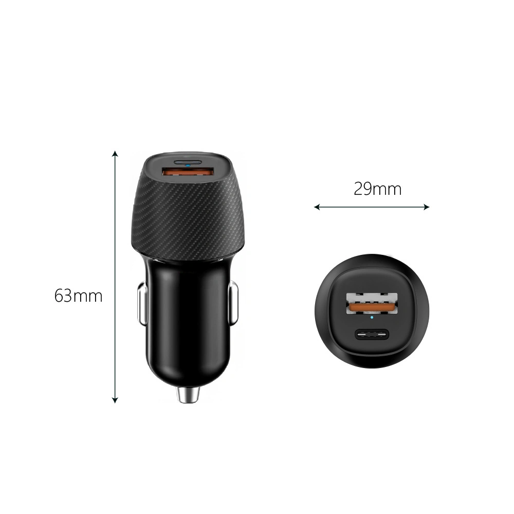 20W Pd+18W QC3.0 USB Car Charger Dual 38W Car Charger