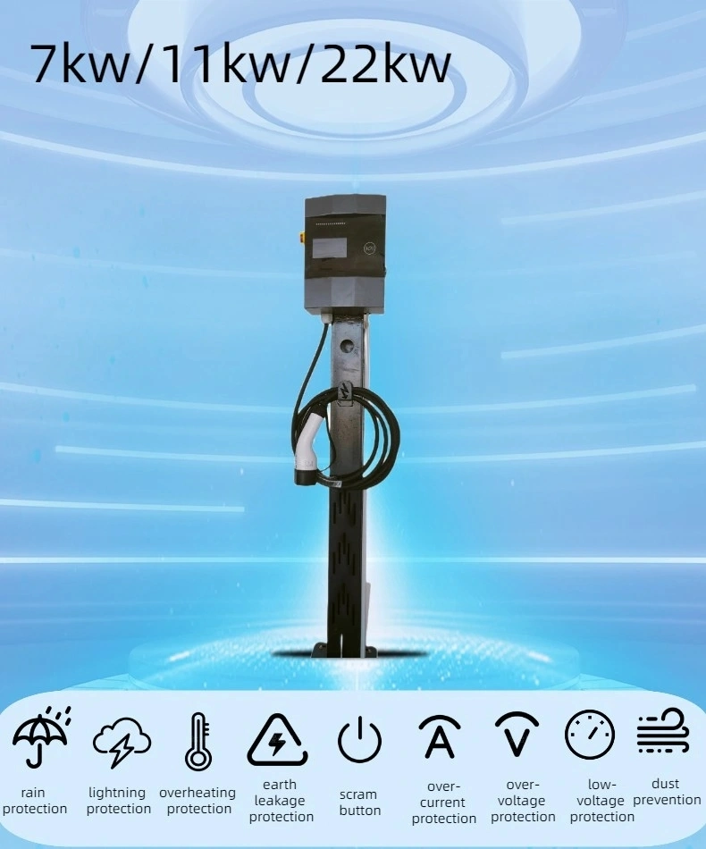 21kw 32A Home Floor Mounted Installation Solar EV Charging Pile Station Electric Car Station AC Wallbox EV Charger