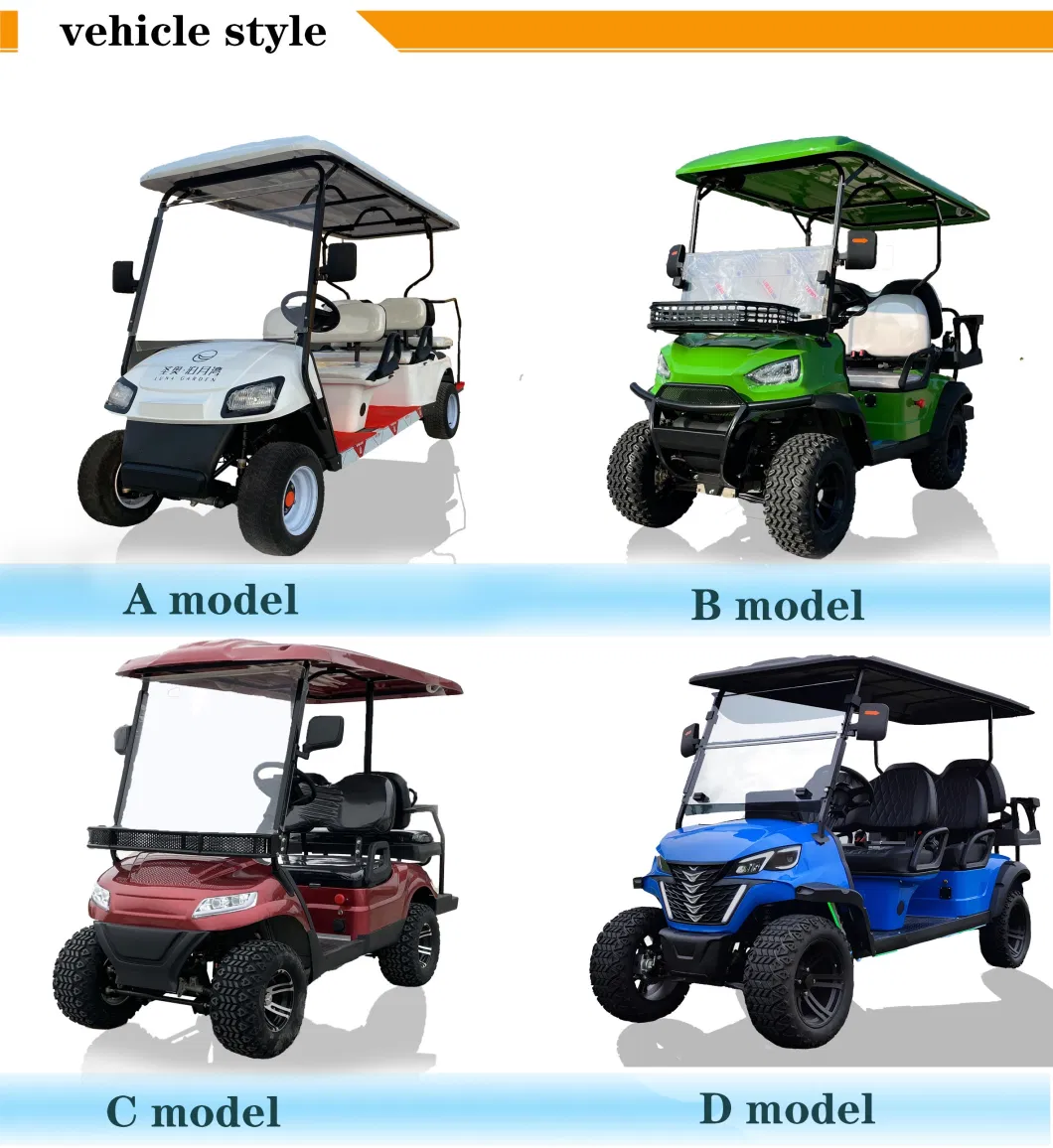 Luxury Electric Golf Cart Classic Model Solar Powered Tourist Car Wholesaler 2-8 Seat Configuration