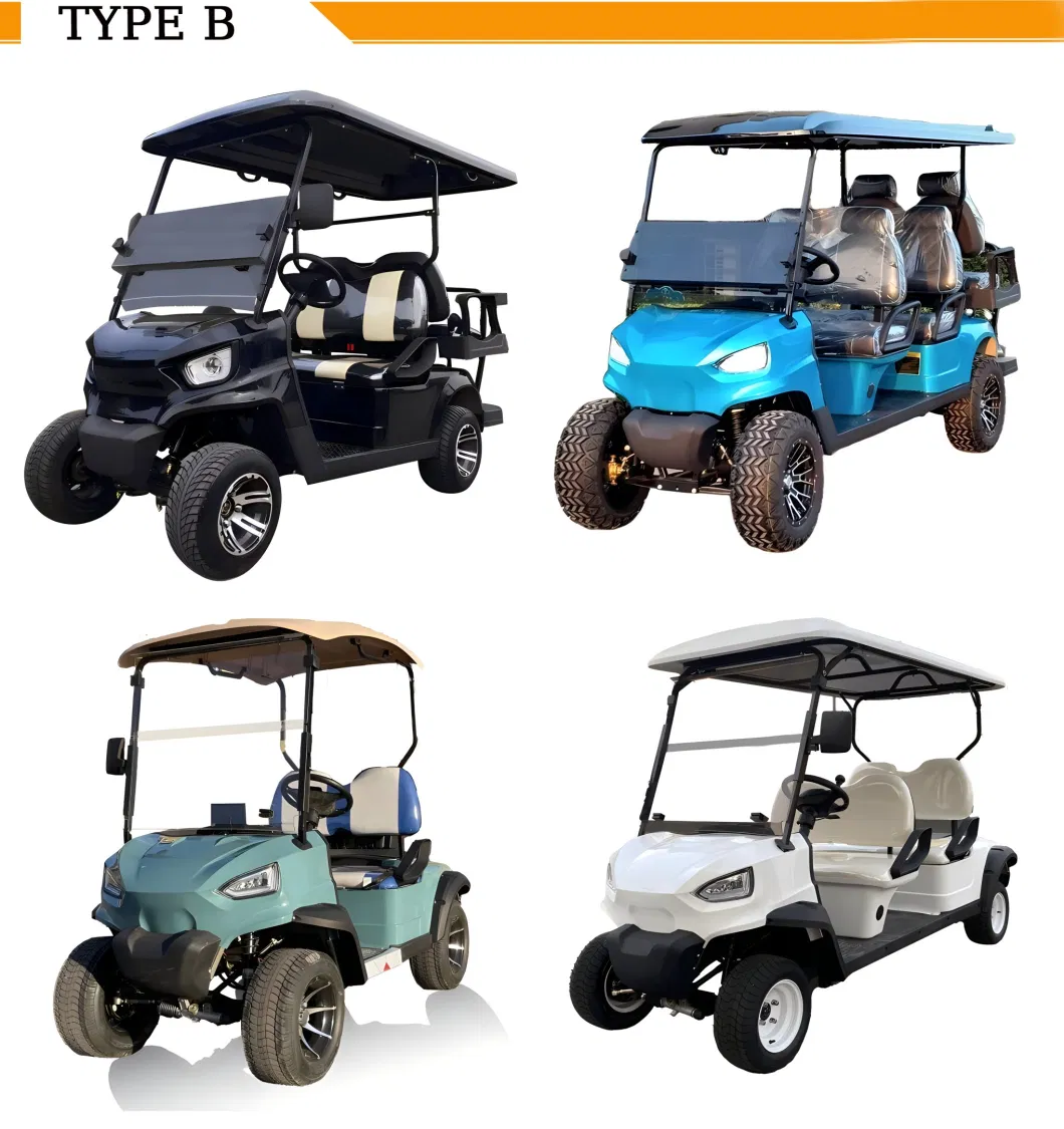 Luxury Electric Golf Cart Classic Model Solar Powered Tourist Car Wholesaler 2-8 Seat Configuration