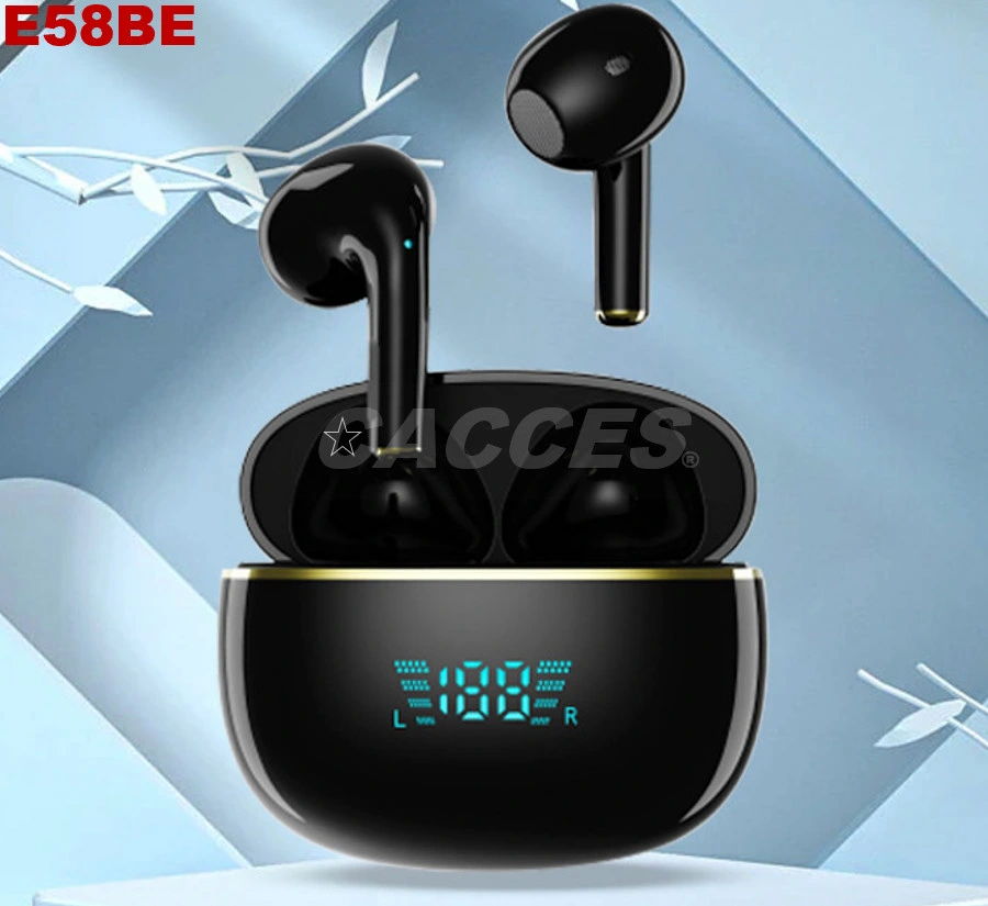 E58be 5.2 Wireless Earbuds W/Wireless Charging Case Ipx6 Waterproof Stereo Headphones in Ear Built in Mic Headset Premium Sound W/ Deep Bass for Music,Sport,etc