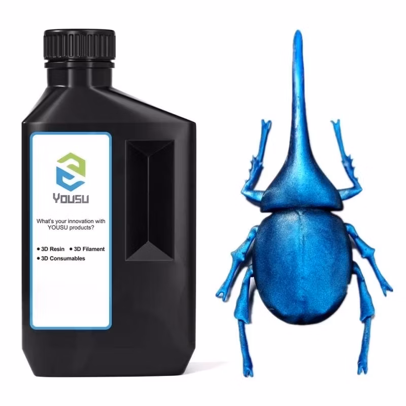 Odorless High Accuracy 3D Printing Resin 1kg Metallic Blue Photosensitive UV Resin