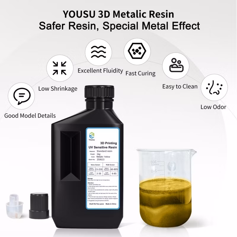 Odorless High Accuracy 3D Printing Resin 1kg Metallic Blue Photosensitive UV Resin