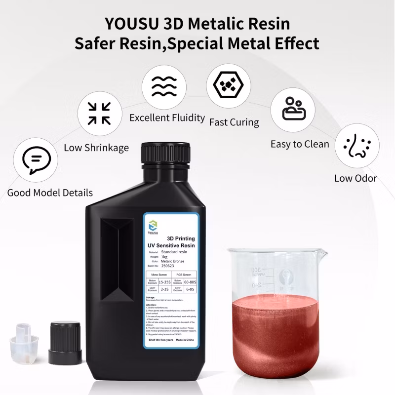 Odorless High Accuracy 3D Printing Resin 1kg Metallic Blue Photosensitive UV Resin